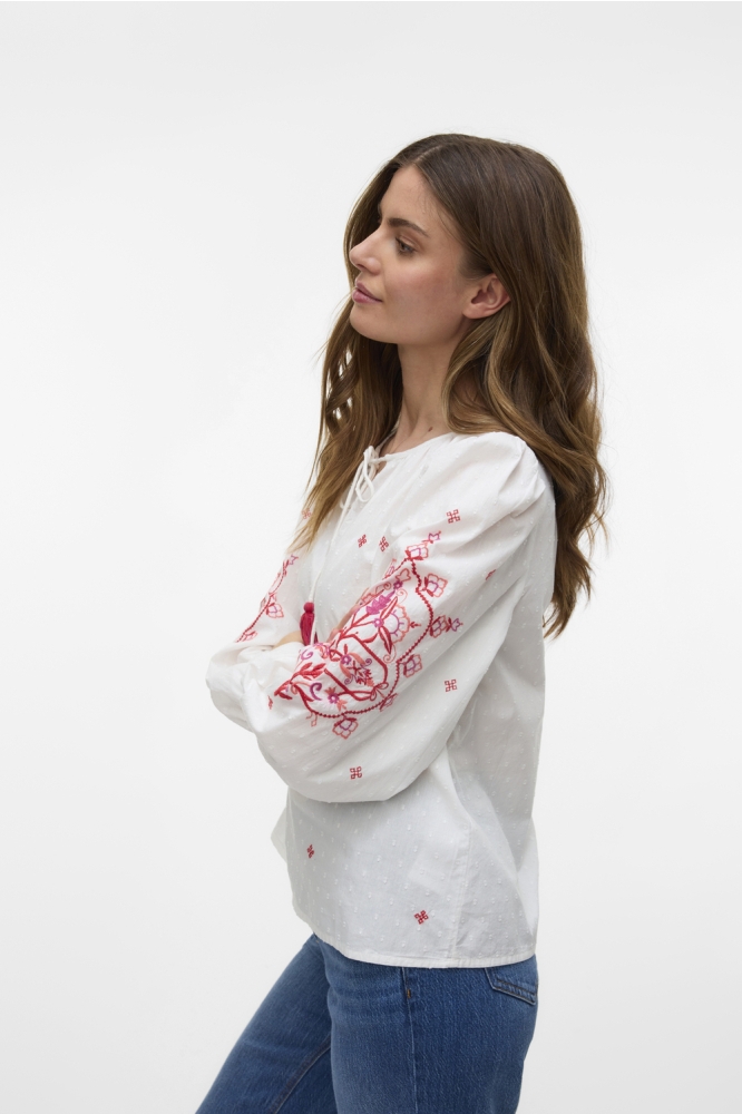 VMHIBA LS TOP WVN SPE 10303752 Snow White/Carbaret E